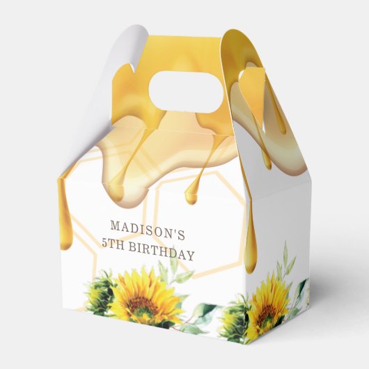 Gepersonaliseerde Honey Bee Birthday I Baby shower Bedankdoosjes (Achterkant)