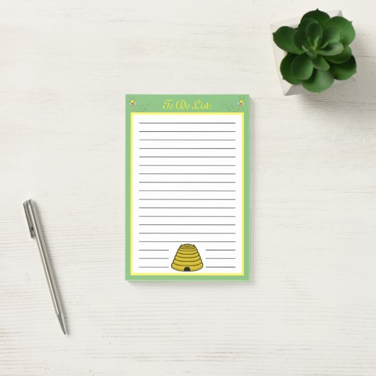 Gepersonaliseerde Honey Bee to Do lijst Post-it® Notes (Kantoor)