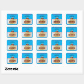 GEPERSONALISEERDE HONEY JAR ETIKETTEN. HOBBY BEEKE VIERKANTE STICKER (Vel)