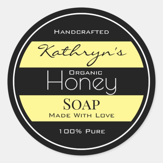 Gepersonaliseerde Honeybee Ronde Sticker (Voorkant)