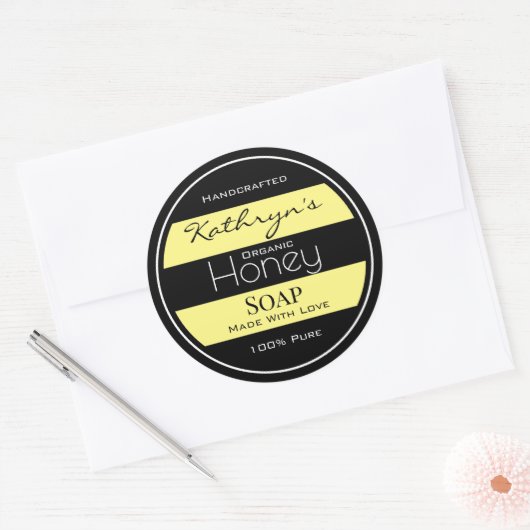 Gepersonaliseerde Honeybee Ronde Sticker (Envelop)