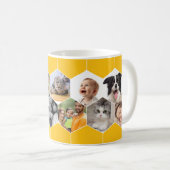Gepersonaliseerde Honeycomb Family & Pet Photo Mok (Voorkant rechts)
