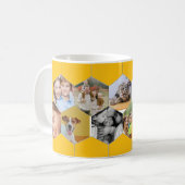 Gepersonaliseerde Honeycomb Family & Pet Photo Mok (Voorkant links)
