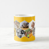 Gepersonaliseerde Honeycomb Family & Pet Photo Mok (Center)