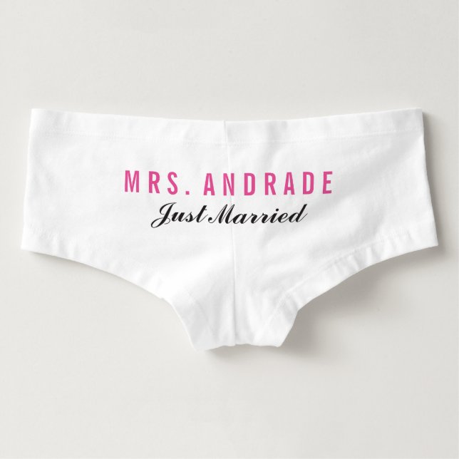 Gepersonaliseerde Honeymoon Panties Gehuwde Undies (Achterkant)
