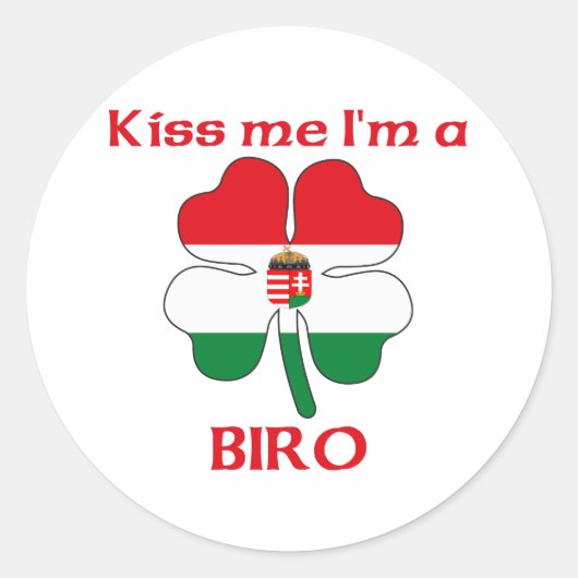 Gepersonaliseerde Hongaarse Kus Me Ik Ben Biro Ronde Sticker (Voorkant)