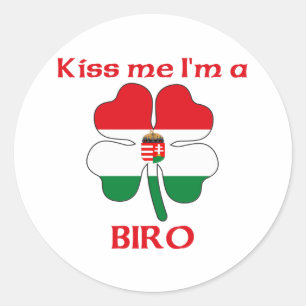 Gepersonaliseerde Hongaarse Kus Me Ik Ben Biro Ronde Sticker