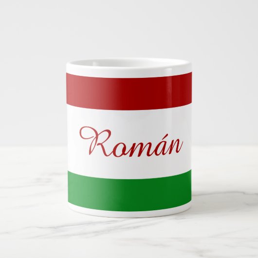 Gepersonaliseerde Hongaarse vlag Grote Koffiekop (Voorkant)