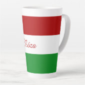 Gepersonaliseerde Hongaarse vlag Latte Mok (Rechterhoek)
