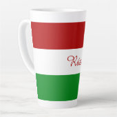 Gepersonaliseerde Hongaarse vlag Latte Mok (Linkerhoek)