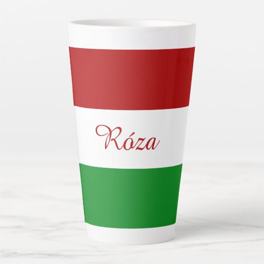 Gepersonaliseerde Hongaarse vlag Latte Mok (Voorkant)