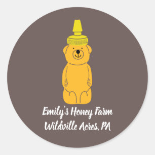 Gepersonaliseerde Honing Beer Fles Bijenhouders Ap Ronde Sticker