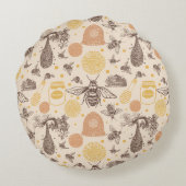 Gepersonaliseerde  Honing Bumblebee Rond Kussen (Achterkant)