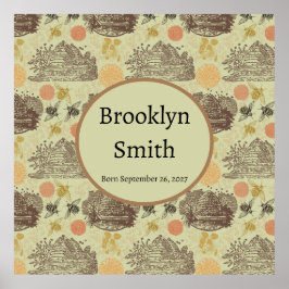 Gepersonaliseerde Honing Bumblebee Sage Poster