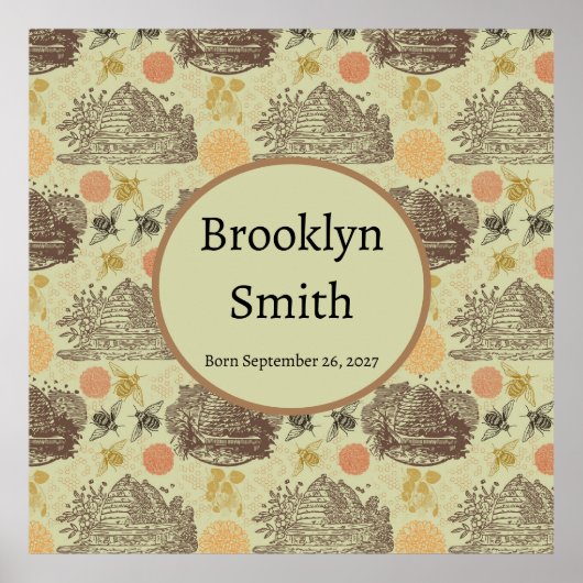 Gepersonaliseerde Honing Bumblebee Sage Poster (Voorkant)