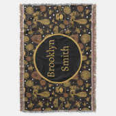 Gepersonaliseerde  Honing Bumblebee Zwart Deken (Voorkant Verticaal)