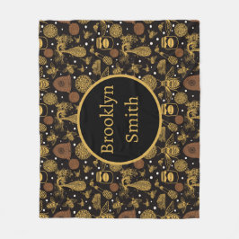 Gepersonaliseerde Honing Bumblebee Zwart Fleece Deken