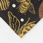 Gepersonaliseerde Honing Bumblebee Zwart Fleece Deken (Hoek)