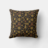 Gepersonaliseerde  Honing Bumblebee Zwart Kussen (Achterkant)