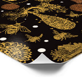 Gepersonaliseerde  Honing Bumblebee Zwart Perfect Poster (Hoek)