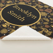 Gepersonaliseerde  Honing Bumblebee Zwart Sherpa Deken (3/4)