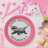 Gepersonaliseerde honing das cartoon verjaardag papieren bordje (Feest)