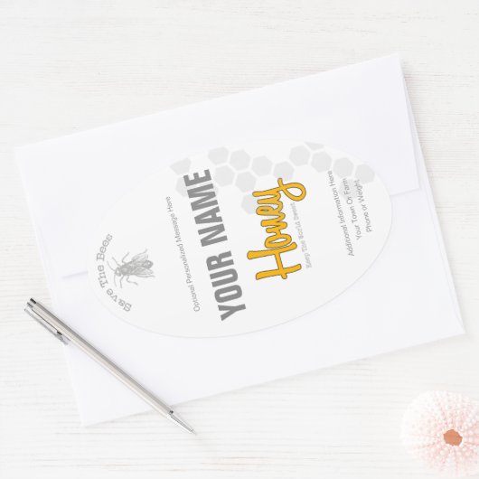 Gepersonaliseerde Honing Fles Custom Label (Envelop)