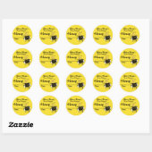 Gepersonaliseerde Honing Label Cartoon Bee Ronde S (Vel)