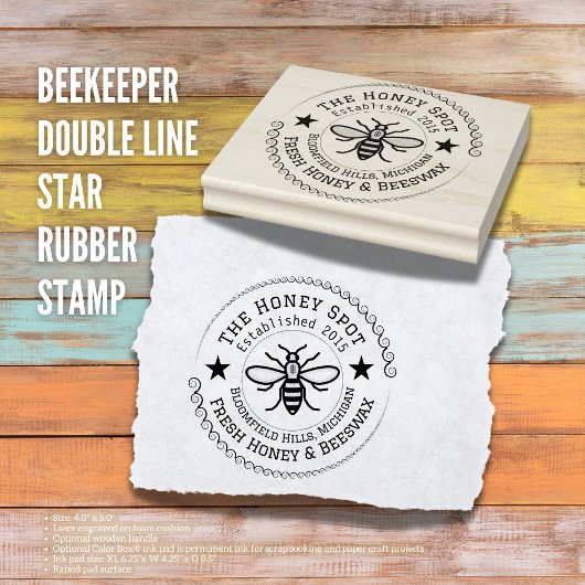 Gepersonaliseerde Honing Label & Verpakkingsstempe Rubberstempel