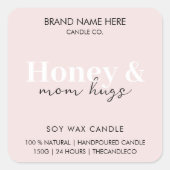 Gepersonaliseerde Honing & Mama Knuffels Elegante  Vierkante Sticker (Voorkant)