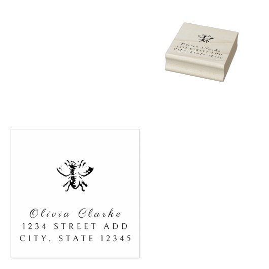 Gepersonaliseerde honingbij rubberstempel (Gestempeld)