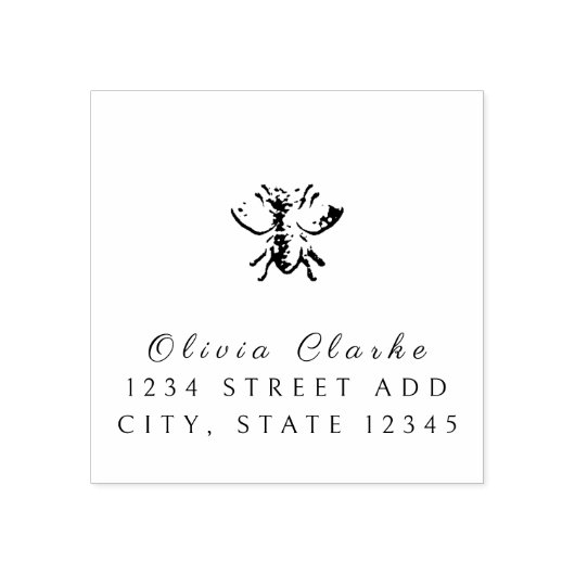 Gepersonaliseerde honingbij rubberstempel (Afrduk)