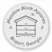 Gepersonaliseerde honingbijenkorf bijenbijenhouder sticker (Voorkant)