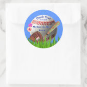 Gepersonaliseerde honkbal Baby shower Stickers, jo Ronde Sticker (Tas)