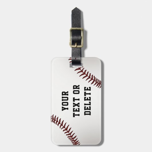 Gepersonaliseerde honkbal Bagagelabels met JOUW TE (Voorkant verticaal)