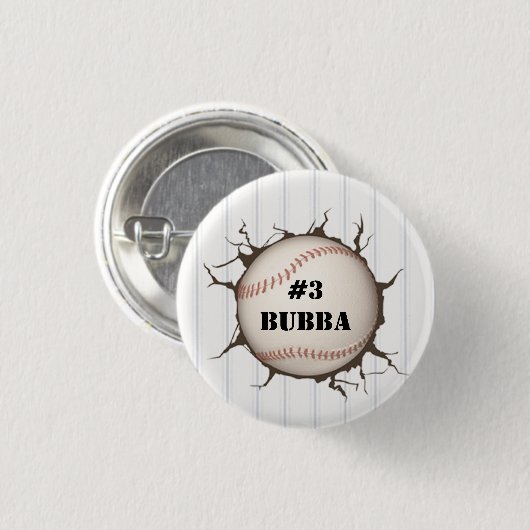 Gepersonaliseerde honkbal Button (Voorkant /achterkant)