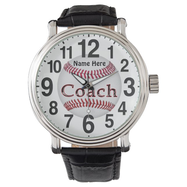 Gepersonaliseerde Honkbal Coach Gifts HONKBAL HORL Horloge (Voorkant)