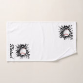 Gepersonaliseerde honkbal die door de muur breekt bad handdoek (Handdoek)