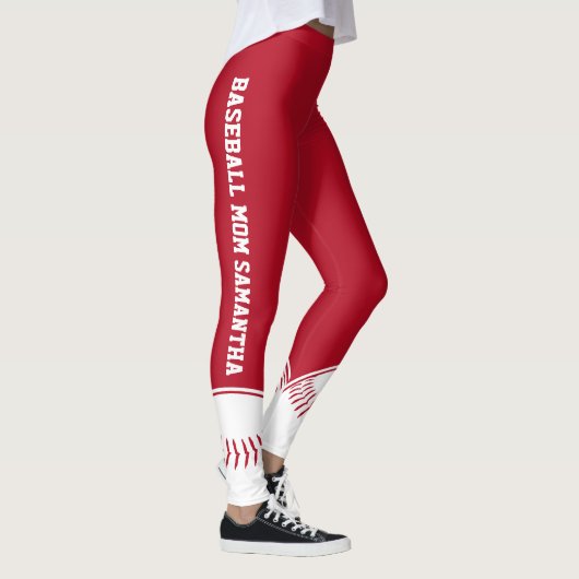 Gepersonaliseerde honkbal mam aangepaste naam leggings (Rechts)