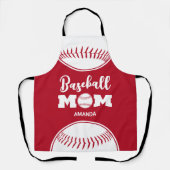 Gepersonaliseerde honkbal mam aangepaste naam schort (Voorkant)