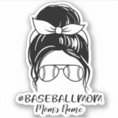 Gepersonaliseerde honkbal mam Sticker (Voorkant)