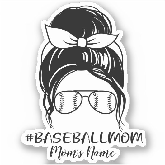Gepersonaliseerde honkbal mam Sticker (Voorkant)