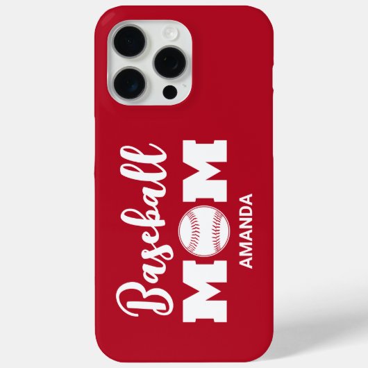 Gepersonaliseerde honkbal moeder naam Case-Mate iPhone case (Achterkant)