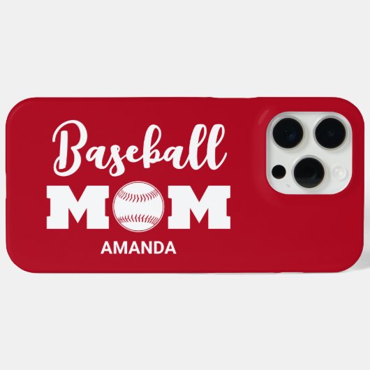 Gepersonaliseerde honkbal moeder naam Case-Mate iPhone case (Achterkant (horizontaal))