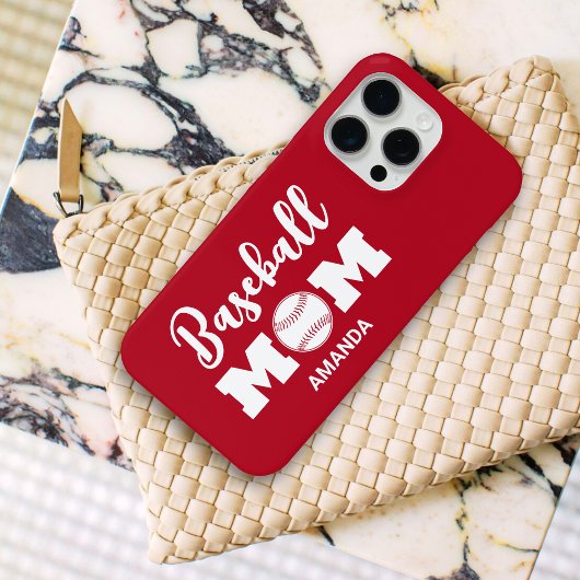 Gepersonaliseerde honkbal moeder naam Case-Mate iPhone case