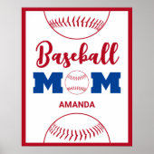 Gepersonaliseerde honkbal moeder naam poster (Voorkant)
