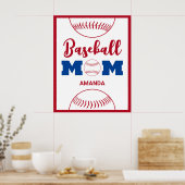Gepersonaliseerde honkbal moeder naam poster (Keuken)