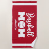 Gepersonaliseerde honkbal moeder naam strandlaken (Voorkant)