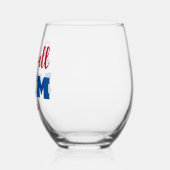 Gepersonaliseerde honkbal moeder naam wijnglas zonder voet (Links)