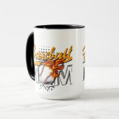 Gepersonaliseerde Honkbal MoM Coffee Mok (Voorkant links)